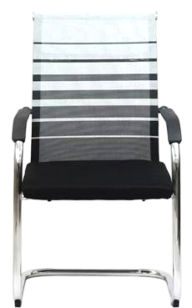 1010 - VC Black With Grey Strip – Visitor Chair