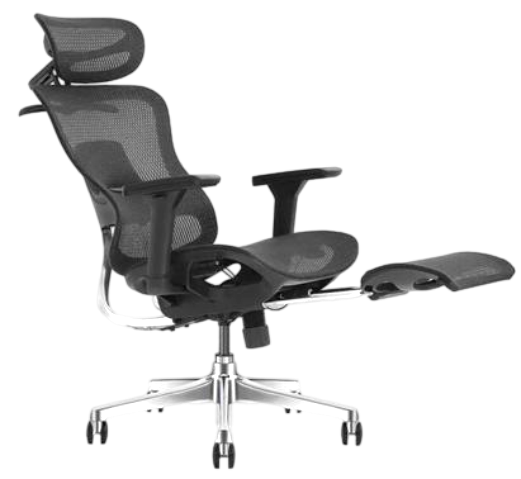 Knox A1 HB Black Chair With Footrest – Ergonomic Chair