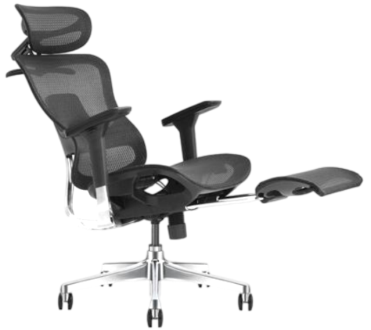 Knox A1 HB Black Chair With Footrest – Ergonomic Chair